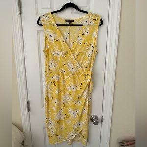 Banana Republic sleeveless dress Petite Large NWT yellow/floral